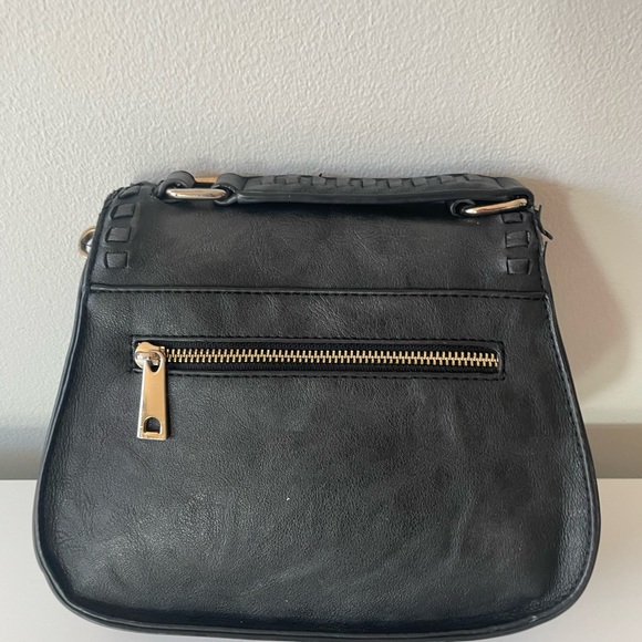 Black Woven Detail Handbag w Crossbody Option - Picture 3 of 7